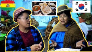 (Bolivia, La Paz) MAMA PANCHITA reacciona a comidas extranjeras - FIDEO DE MARISCOS