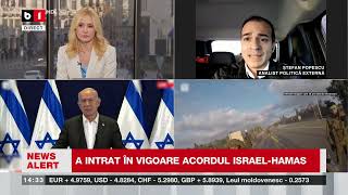 ȘT. POPESCU, ANALIST POLIT. EXT., DESPRE DESFĂȘURAREA ARMISTIȚIULUI HAMAS - ISRAEL_Știri B1TV_19 ian