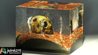 Spooky Glowing Skull Resin Art Underwater: Perfect For Halloween!