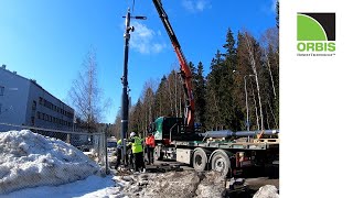 Installation of the LuxTurrim5G smart pole in Kera, Espoo