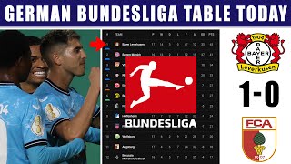 Bayer leverkusen vs Augsburg 1-0: 2024 German Bundesliga Table & Standings Update | Bundesliga Table