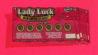 SOOD 723: TEN $1 LADY LUCK Florida Lottery Scratch Tickets