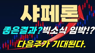 [샤페론 주가전망] 좋은결과? 빅소식 임박!? 다음주가 기대된다.