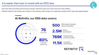 A session on ESG Data by Refinitiv