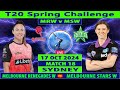 Melbourne Renegades Women vs Melbourne Stars Women | MRW vs MSW | 18th Match of T20 Spring Challenge