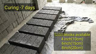 How to make Concrete Solid Blocks on site with semi hydraulic block making machine #solidblock