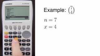Casio fx-9750GII - Computing the Binomial Coefficient (n choose x)
