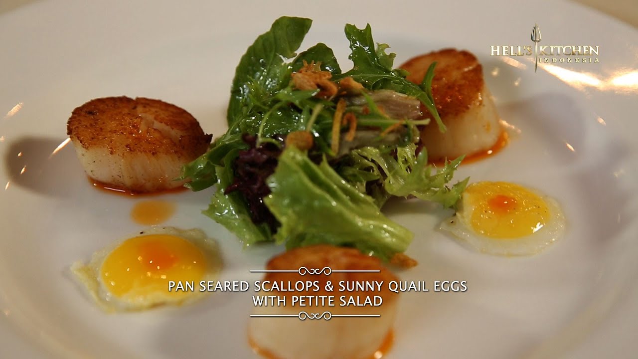 Hell's Kitchen At Home #1 - Pan Seared Scallops & Sunny Quail Eggs With ...