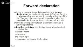 Forward Declaration of Functions in C++