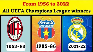 From 1956 to 2022 All UEFA Champions league Winners list