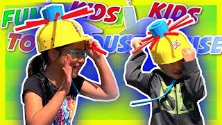 Okotoks Camping + Zing Wet Head Challenge Video with Fun Kids Toy House