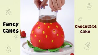 So Tasty Strawberry Cake Decorating by Melted Chocolate #shorts