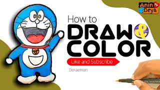 Doraemon | Menggambar dan mewarnai Doraemon | How to Draw and Color Doraemon