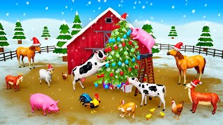 Wild animals steal farm animals' Christmas presents—Christmas celebrations #funnyanimalstv