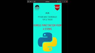 Python built-in modules tips & tricks 💡 #25 - Remove punctuation from a string/sentence