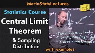 Central Limit Theorem & Sampling Distribution Concepts | Statistics Tutorial | MarinStatsLectures