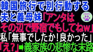 海外旅行先の韓国で私と別行動する義家族。義母「アンタは野宿してなさいｗ」私「お義母さん、ご無事で良かったです。良い滞在を‼」「えっ 」→真実を知った義家族は慌てふためいて