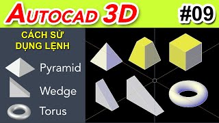 Học Autocad 3D | Cách Sử Dụng Lệnh Torus, Paramid, Wedge Trong Autocad | Bài 9