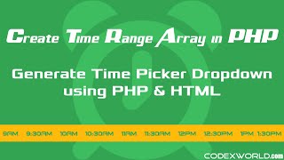 How to Create Time Range Array in PHP