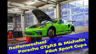 Porsche GT3RS Reifenwechsel Michelin Cup2 mit RaceTrack Function