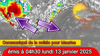 Communiqué de la météo pour Maurice émis à 04h30 lundi 13 janvier 2025