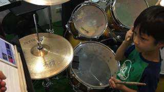 【爵士鼓手魷魚kEN®】2016-07 教學😀 ( 鼓手 - ；爵士鼓練習1-1 ) Drum Cover Practice SparxStix 發光鼓棒