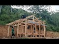 Techniques for erecting columns, assembling and finishing kitchen house frames | Dang Thi Mui