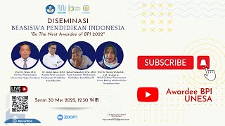 Webinar Desiminasi Beasiswa Pendidikan Indonesia " Be The Next Awardee of BPI 2022"