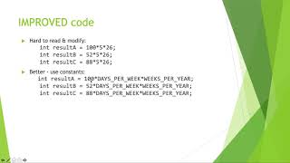 COMP1010 Constants & Coding Standards