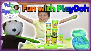 Fun with Play Doh making Ninja Turtles and a Monkey-Puky Toys&Fun