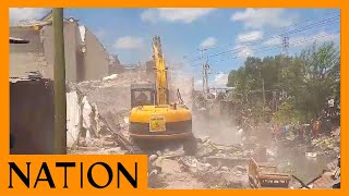 Government demolishes houses on riparian land in Mukuru-Kayaba slum, Nairobi