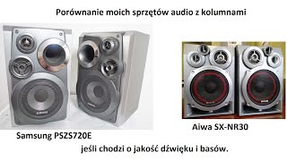 Porównanie moich kolumn od wieży Aiwa i Samsung, jeśli chodzi o jakość dźwięku i basów.