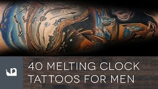 40 Melting Clock Tattoos For Men