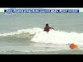 surfing competition மாமல்லபுரத்தில் சர்வதேச அலைச்சறுக்கு போட்டி mass காட்டிய japan வீரர்கள்