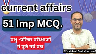 Current Affairs Imp 51 MCQ | Pshu parichar Current Affairs |