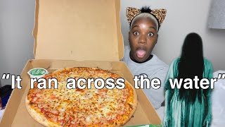 PIZZA AND SCARY STORIES | Mukbang