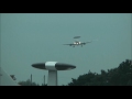 雨の日 エーワックス e 767 水しぶきをあげて離陸と着陸 早期警戒管制機 awacs