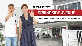 Freehold corner terrace, park 4 cars, land 3300sf, built 3800sf 6 bedrm 3.5 storey, springleaf mrt