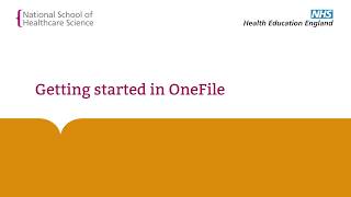 Getting started in OneFile