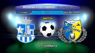 SINTESI VIDEO - CASSIBILE - REAL BELVEDERE - CAMPIONATO DI PRIMA CATEGORIA GIRONE F   2024/2025