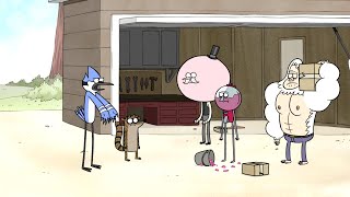 Regular Show - Mordecai And Rigby Confronts Benson For Throwing Away The Stick Hockey