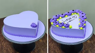 Heart shep cake design | Light Purple Heart Cake design | Pruple Color Cake design