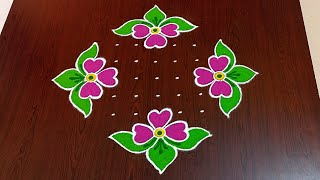 9×1dots beautiful sankranti chukkala muggulu🌷|easy sankranti rangoli|Pongal kolams#Rang Kaa Rangoli