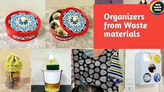 DIY Organizers from waste materials | Home Organization tips and ideas | Low Cost Organizer Ideas