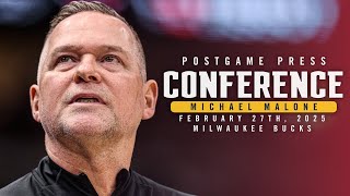 Coach Malone Full Postgame Press Conference vs. Bucks 🎙 | 2/27/25