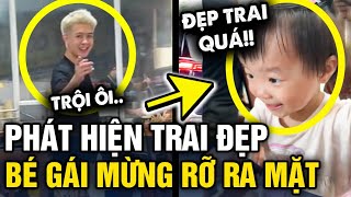 Đang ngồi ăn thì THẤY TRAI ĐẸP, bé gái có biểu cảm MỪNG RA MẶT | Tin 3 Phút