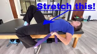 How to Stretch Your Hip Flexors - Thomas Stretch with Strap - Reduce Hip/Low Back Pain