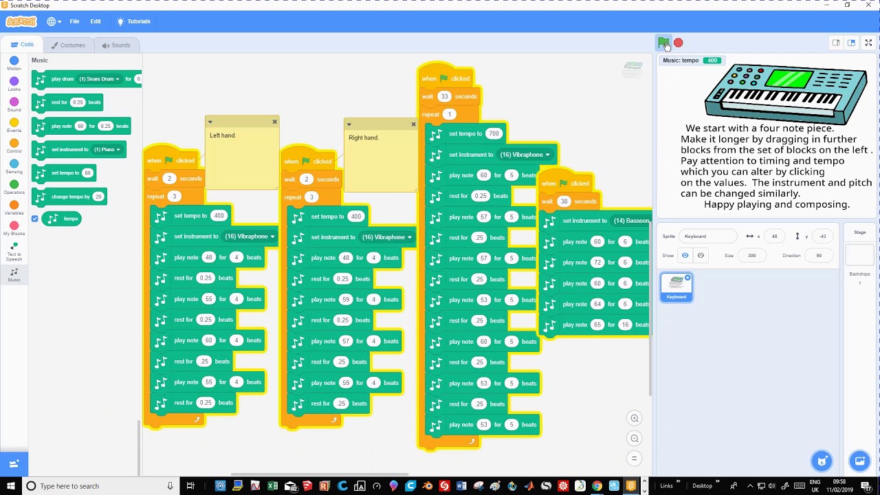 Scratch 3 Music Tutorial Simple Tune Youtube