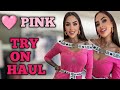 [4K] Transparent Try on Haul | See through pink fishnet drees