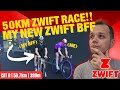 50Km #Zwift Race and Making a new Zwift BFF